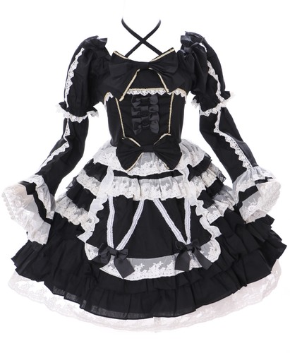 643 schwarz rüschen - jl-643-1,