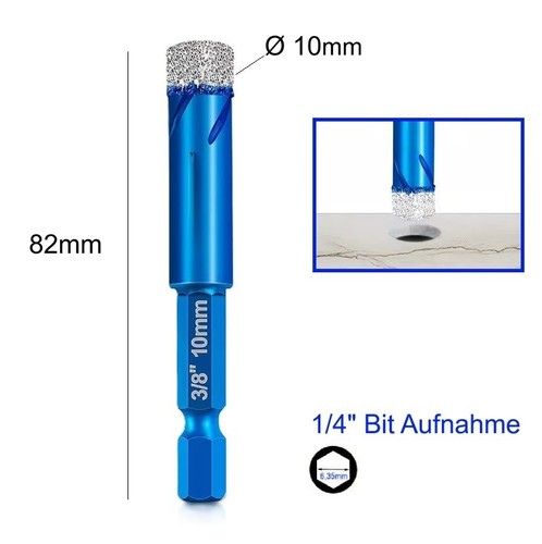 10mm diamant bohrer 4 - 10mm, 1/4"