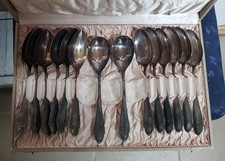 14 alte Löffel versilbert im