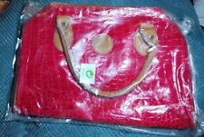 Rote Damen Kunstleder Tasche mit Krokodil Motiv