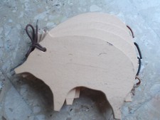 4 Schneidebretter aus Holz Schwein