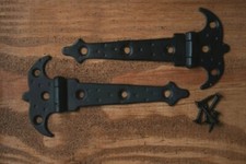 4x Scharniere Beschläge in Vintage Stil Möbelbänder ASYMMETRISCH in antiken Stil