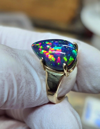 Echter feueropal ring - feueropal,