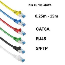Patchkabel Netzwerkkabel Rj45 CAT 6a LAN Kabel Ethernet kabel S/FTP 25cm - 20m