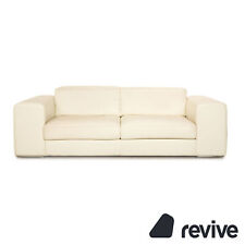 Who's Perfect Avenue Leder Zweisitzer Creme Sofa Couch manuelle Funktion