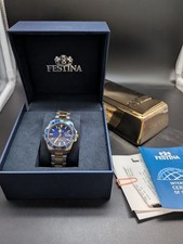 Festina Quarz Armbanduhr  Uhr Stahlgold Optik Diver F20504/1