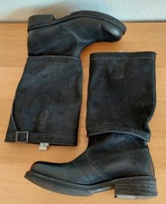 felmini Damen Stiefel Leder schwarz Gr. 40 Glatt- und Rauleder Schaft ca. 34 cm