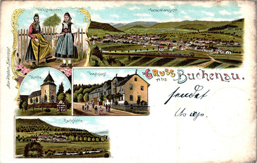 Litho gruss aus buchenau - litho,