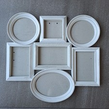 Bilderrahmen - Collage für 7 Bilder Shabby Design, Weiß, Kunststoff, 43 x 40 cm