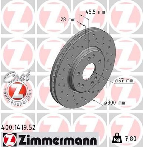 Bremsscheibe zimmermann - 2x,