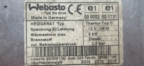 Mazda standheizung thermo - 6,