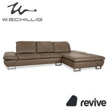 Willi Schillig Taoo Leder Ecksofa Braun Taupe manuelle Funktion Sofa Couch