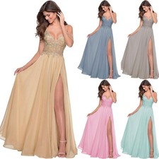 Lang Abendkleid V-Ausschnitt