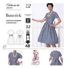 Schnittmuster 60er Jahre Retrokleid ca.1961 mit breitem Gürtel Gr.32-48