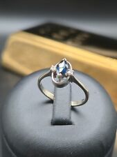 Ring Größe 55,5 Weißgold 585 14k zeitlos elegant Diamant Saphir