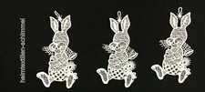 PLAUENER SPITZE ® Fensterbild 3er Set OSTERN Baumbehang OSTERHASE Hase Dekoratio