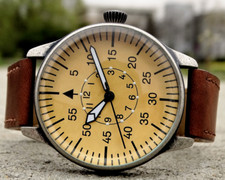AVIATOR MILTEC UHR Vintage Pilot Fliegeruhr Military Lederarmband Herrenuhr NEW