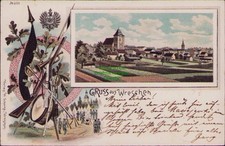 164243 AK Wrzesnia Wreschen Litho 1903 Soldaten Pfadfinder Panorama Kirche Großp