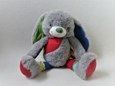 Nicotoy Hase Kaninchen Schlenker grau bunt Plüschtier Kuschel Stofftier (T146)