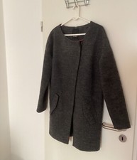 ICHI Damen Mantel grau anthrazit Gr.L Gr.40 Wollmix halblang schlicht Business