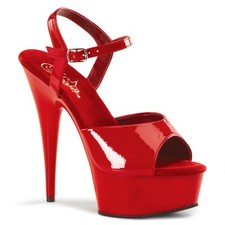 Sale DELIGHT-609 sexy Pleaser High-Heels Plateausandaletten rot Lack Größe 36
