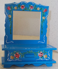 Dora Kuhn Frisier Kommode Schminktisch D' Blau Bauern Malerei Puppen Stube Möbel