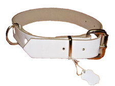 Echtleder hundehalsband weiß - hundehalsband,