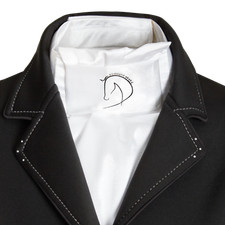 Busse Turnier Plastron Charlott - weiß mit Pferdekopf & Strass - H&H Celle