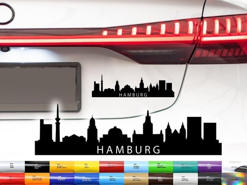 Hamburg skyline sticker - sticker, 2x