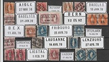 Schweiz Stehende Helvetia Lot Fahrpoststempel 1