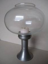 Windlicht Zinn/Glas 1980er mit