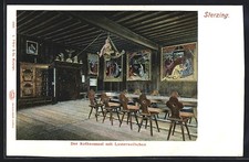 Sterzing, Der Rathaussaal mit Lusterweibchen, Ansichtskarte 
