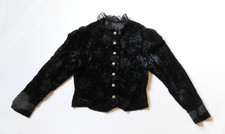 Trachten-Jacke Jäckchen antik 34-36 schwarz Samt Spitze Metall-Knöpfe