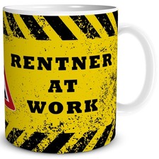 TRIOSK Kaffee Tasse Spruch Rente Ruhestand Rentner Work Geschenk Becher lustig