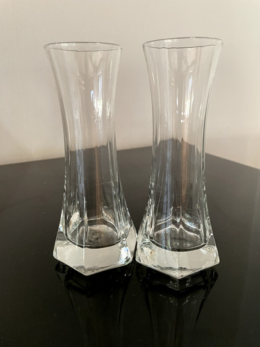 Vintage sechseckige glas - 2x,