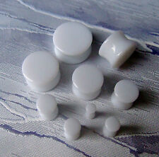 ACRYL FLESH TUNNEL PLUG XXL Gauge  PIERCING OHR  SADDLE PLUG  WEISS  3 mm- 40 mm