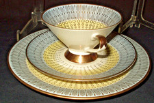 3teiliges Bavaria Elfenbein Porzellan Sammelgedeck Tasse Untertasse Kuchentelle