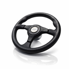 Bootslenkrad schwarz Leder