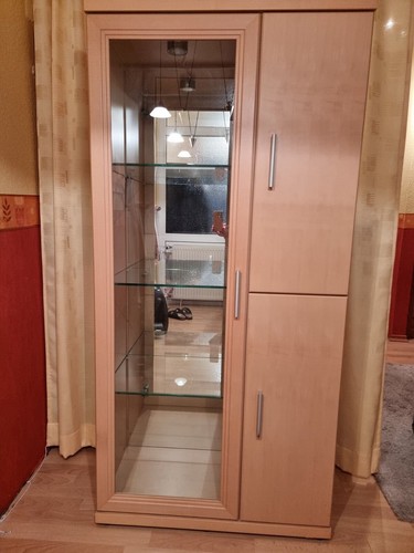 Vitrinenschrank buche x - vitrinenschrank, b