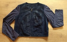 SANDWICH Jacke Gr.40 vorne Leder i.Schlangenmuster du.blau*TOP