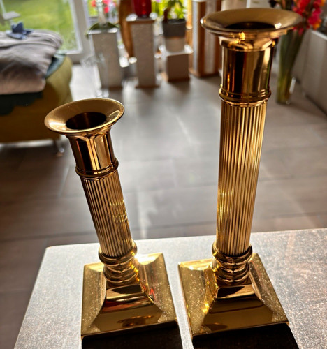 2er set kerzenhalter säule - kerzenhalter,