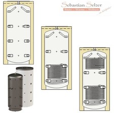Pufferspeicher Warmwasserspeicher Boiler, 150 - 2000l, 0-2 Wärmetauscher Iso