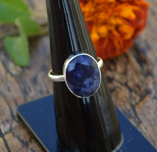 Natürlicher blauer saphir - natürlicher,