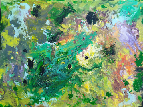 Abstraktes acrylgemälde fluid - acrylgemälde,