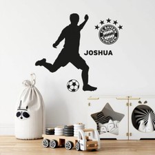 Wandtattoo + Name FCB Fußballer 02  5 STERNE FC BAYERN offizielles Lizenzprodukt