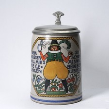 Jugendstil 1/2l Bierkrug Franz Ringer 1925 Studentika singen Marzy Remy