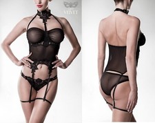 GREY VELVET SET STRAPSCORSAGE