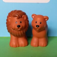 FISHER PRICE LITTLE PEOPLE 2 LÖWEN ZOO NOAHS ARCHE MÄNNLICH & WEIBLICH SAFARI TIERE