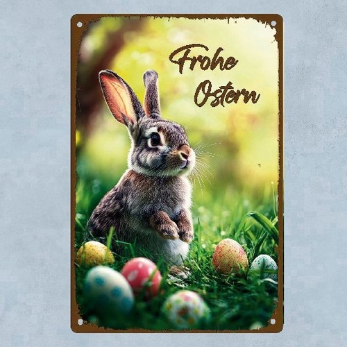 Blechschild ostern osterhase - blechschild,