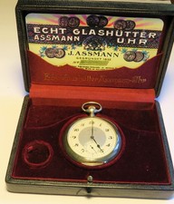 Julius Assmann große Silber HTU seltenes Breguet Zifferblatt, Glashütte 1920